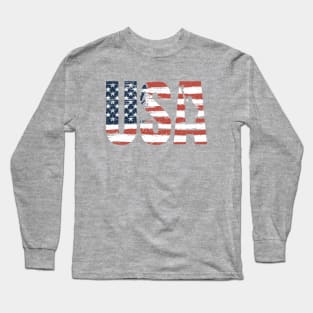 american flag in USA letters Long Sleeve T-Shirt